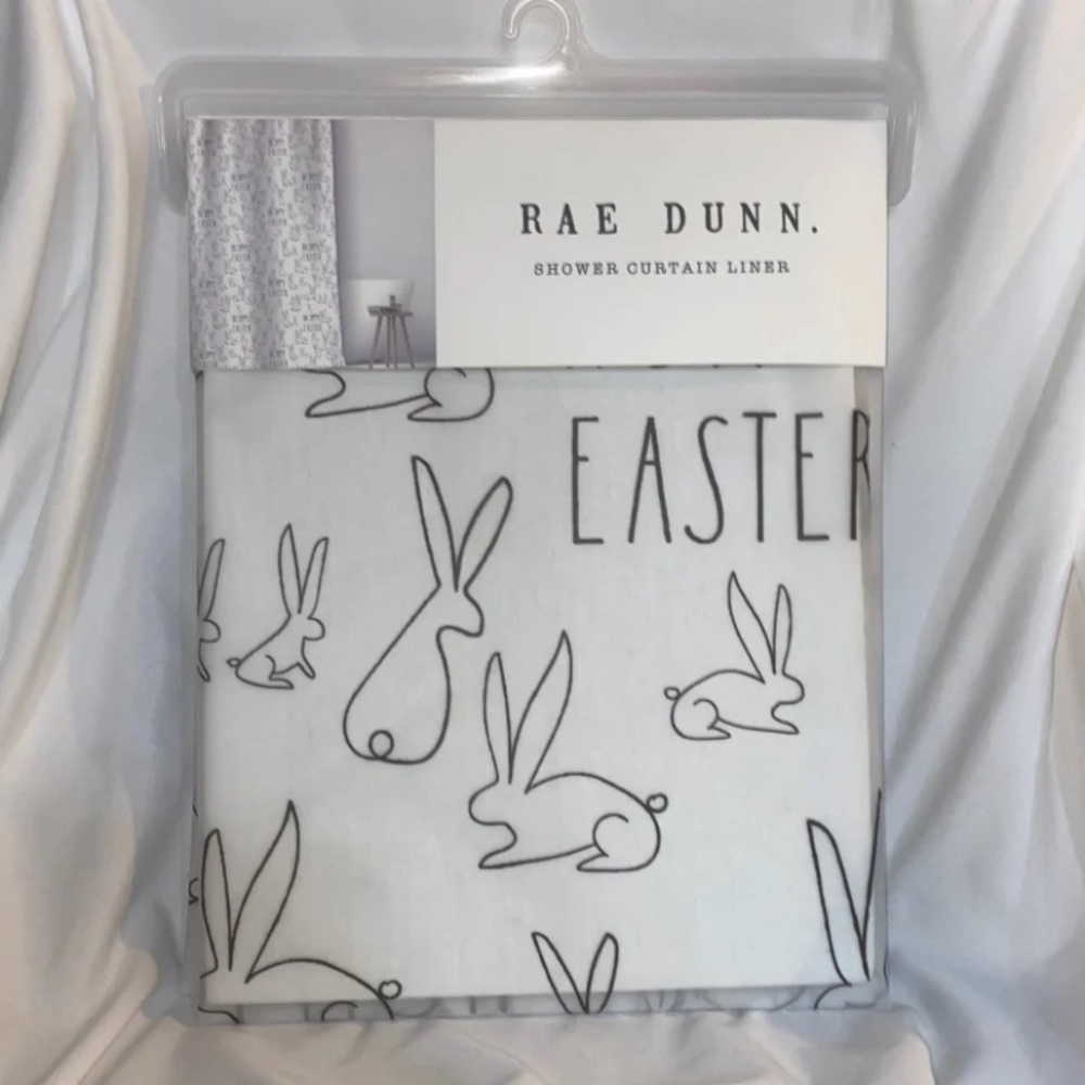 Rae Dunn Shower Curtain Spring Easter Bunny